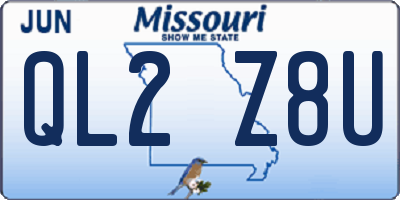 MO license plate QL2Z8U