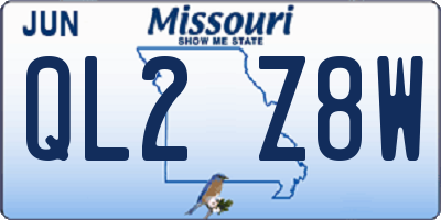 MO license plate QL2Z8W