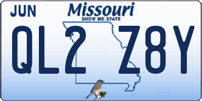 MO license plate QL2Z8Y