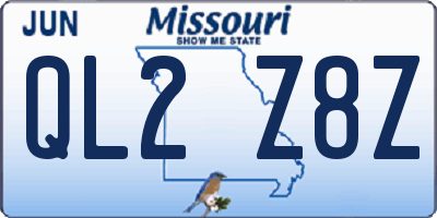 MO license plate QL2Z8Z