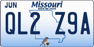 MO license plate QL2Z9A
