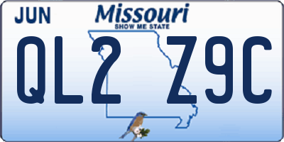 MO license plate QL2Z9C