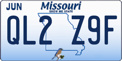 MO license plate QL2Z9F
