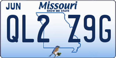 MO license plate QL2Z9G