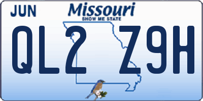 MO license plate QL2Z9H