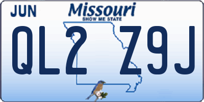 MO license plate QL2Z9J