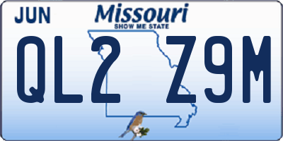 MO license plate QL2Z9M