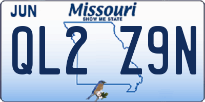 MO license plate QL2Z9N