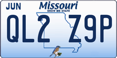 MO license plate QL2Z9P