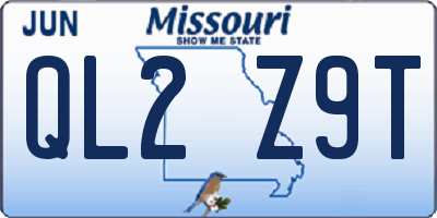 MO license plate QL2Z9T