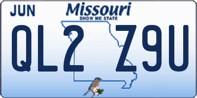 MO license plate QL2Z9U