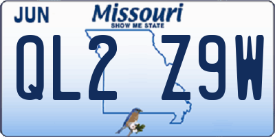 MO license plate QL2Z9W