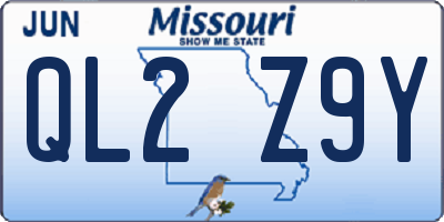 MO license plate QL2Z9Y