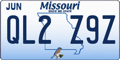 MO license plate QL2Z9Z