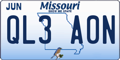 MO license plate QL3A0N