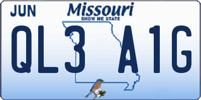MO license plate QL3A1G