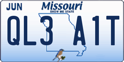 MO license plate QL3A1T