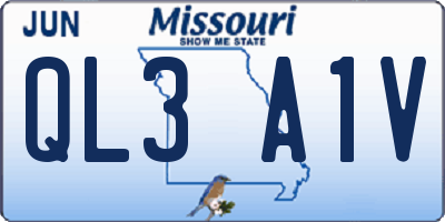 MO license plate QL3A1V