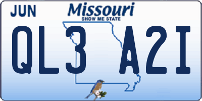 MO license plate QL3A2I