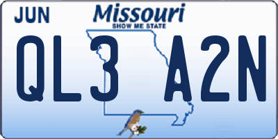 MO license plate QL3A2N