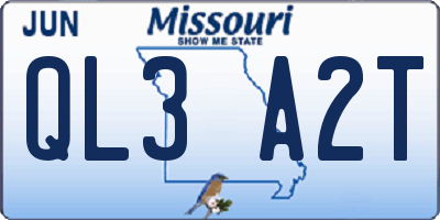 MO license plate QL3A2T