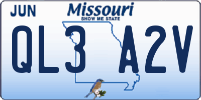 MO license plate QL3A2V