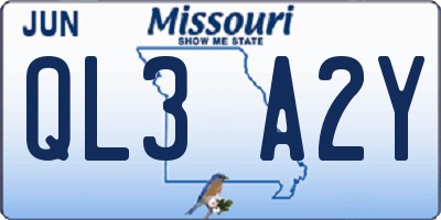 MO license plate QL3A2Y