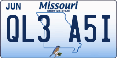 MO license plate QL3A5I