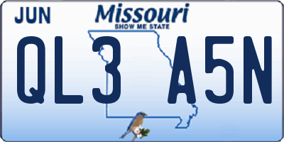 MO license plate QL3A5N