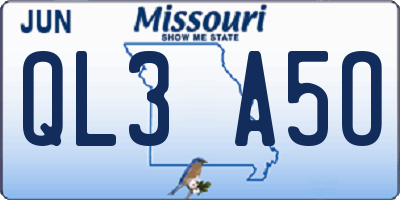 MO license plate QL3A5O