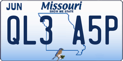 MO license plate QL3A5P