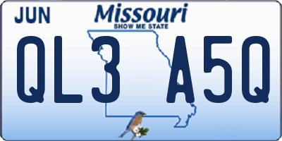 MO license plate QL3A5Q