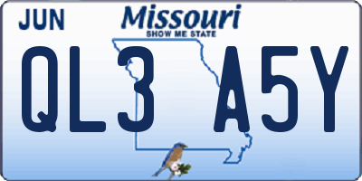MO license plate QL3A5Y