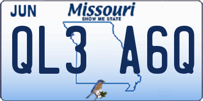 MO license plate QL3A6Q