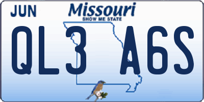 MO license plate QL3A6S
