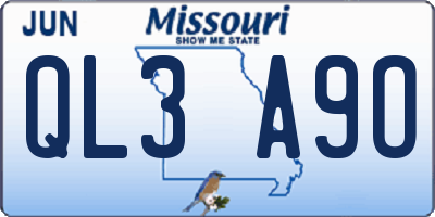 MO license plate QL3A9O
