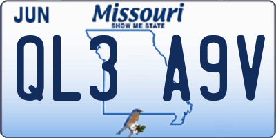 MO license plate QL3A9V