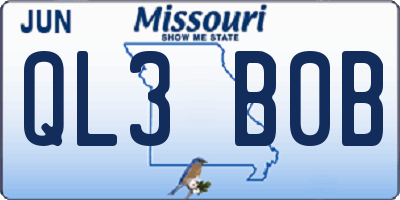 MO license plate QL3B0B