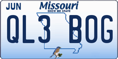 MO license plate QL3B0G