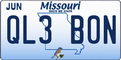 MO license plate QL3B0N
