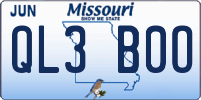 MO license plate QL3B0O