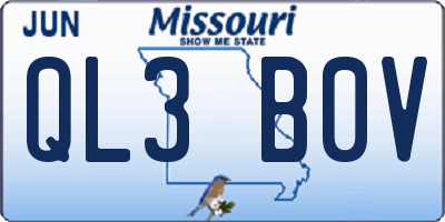 MO license plate QL3B0V