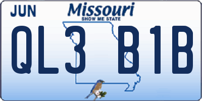 MO license plate QL3B1B