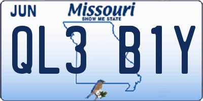 MO license plate QL3B1Y