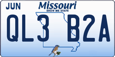 MO license plate QL3B2A