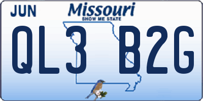MO license plate QL3B2G