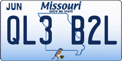 MO license plate QL3B2L