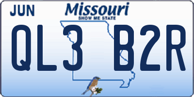 MO license plate QL3B2R