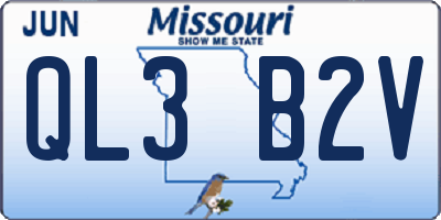 MO license plate QL3B2V