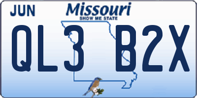 MO license plate QL3B2X